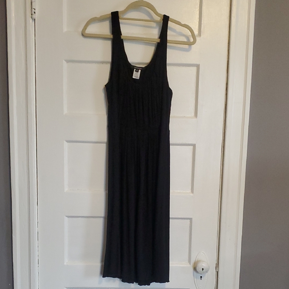 Casual Black Scoop Neck Sleeveless Midi Dress